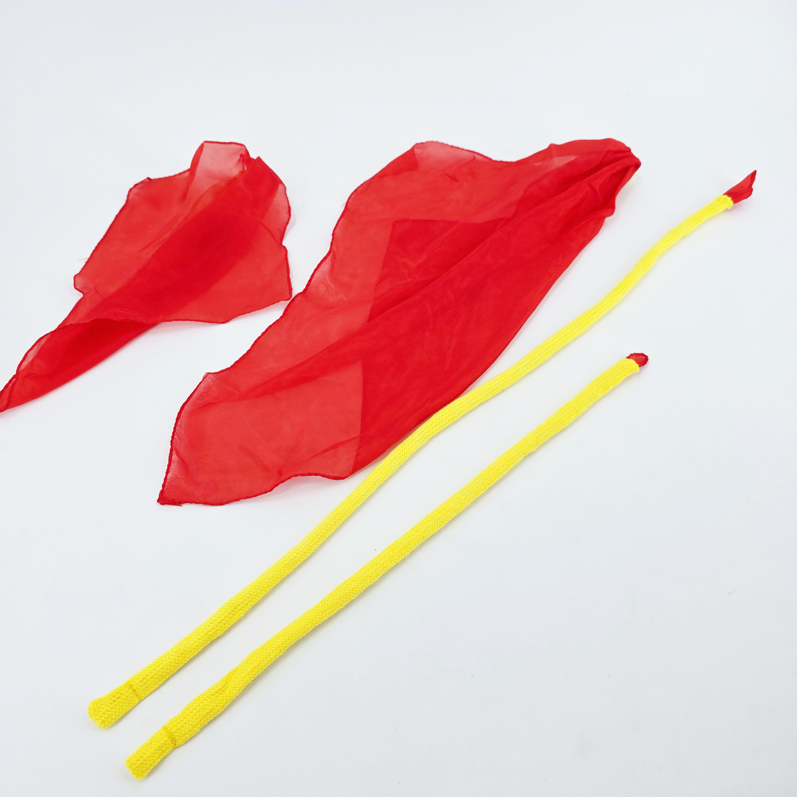 绳变丝巾(红色真丝30*30CM)