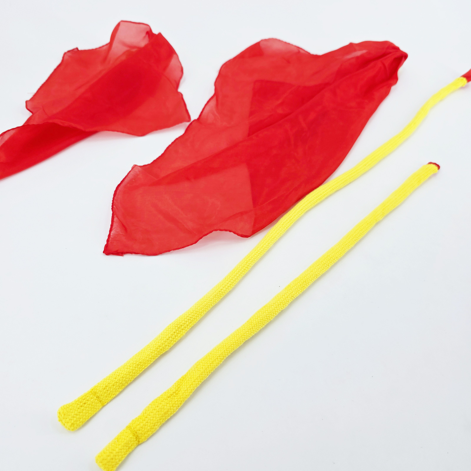 绳变丝巾(红色真丝30*30CM)