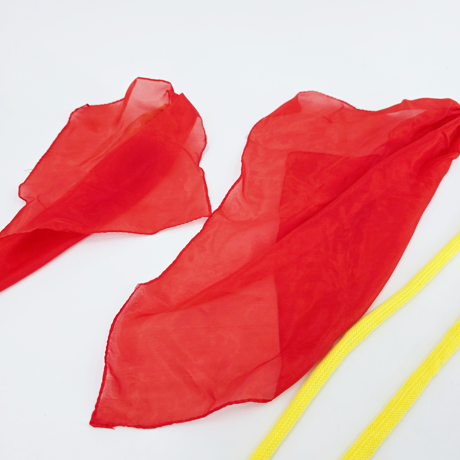 绳变丝巾(红色真丝30*30CM)