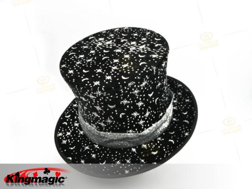 高品质折叠魔术帽(星星月亮黑)